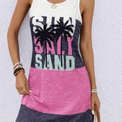 Kadın Askılı Yuvarlak Yakalı çok Renkli Kısa Süprem Elbise , 32449