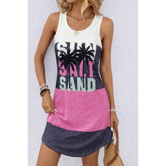 Kadın Askılı Yuvarlak Yakalı çok Renkli Kısa Süprem Elbise , 32449