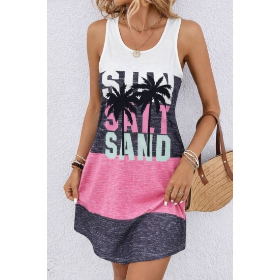 Kadın Askılı Yuvarlak Yakalı çok Renkli Kısa Süprem Elbise , 32449