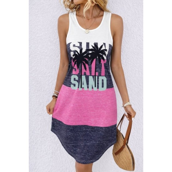 Kadın Askılı Yuvarlak Yakalı çok Renkli Kısa Süprem Elbise , 32449