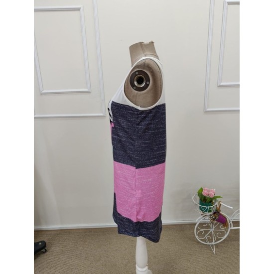 Kadın Askılı Yuvarlak Yakalı çok Renkli Kısa Süprem Elbise , 32449