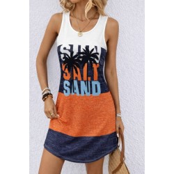 Kadın Askılı Yuvarlak Yakalı çok Renkli Kısa Süprem Elbise , 32447