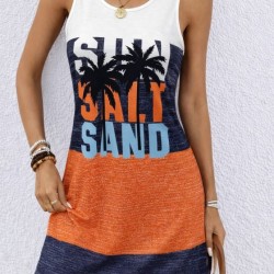 Kadın Askılı Yuvarlak Yakalı çok Renkli Kısa Süprem Elbise , 32447