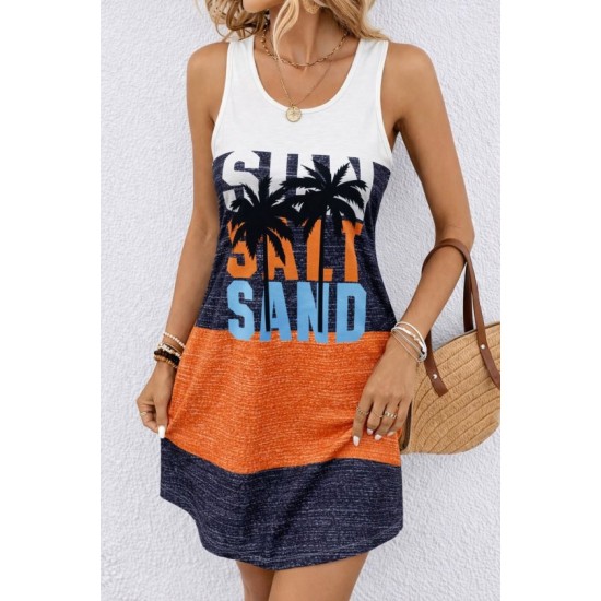 Kadın Askılı Yuvarlak Yakalı çok Renkli Kısa Süprem Elbise , 32447