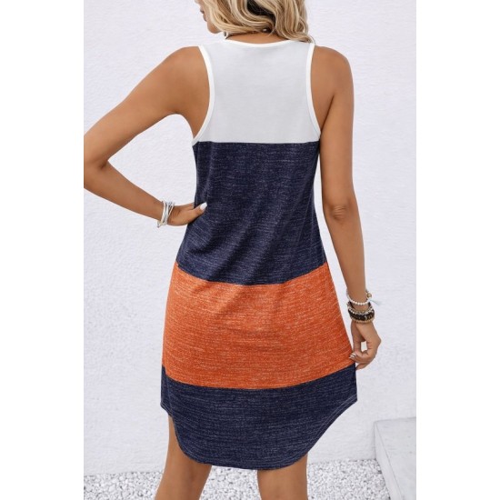 Kadın Askılı Yuvarlak Yakalı çok Renkli Kısa Süprem Elbise , 32447