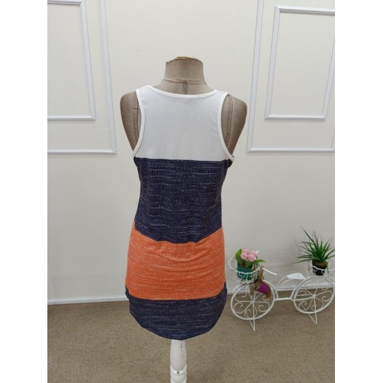 Kadın Askılı Yuvarlak Yakalı çok Renkli Kısa Süprem Elbise , 32447