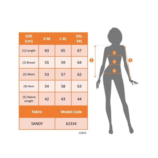 Kadın Kısa Kollu önden şerit Detaylı Desenli Sandy Bluz, 32456