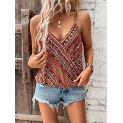 Kadın Ip Askılı V Yakalı Desenli Süprem Bluz, 32451 Kadın Ip Askılı V Yakalı Desenli Süprem Bluz, 32451