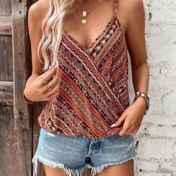 Kadın Ip Askılı V Yakalı Desenli Süprem Bluz, 32451 Kadın Ip Askılı V Yakalı Desenli Süprem Bluz, 32451