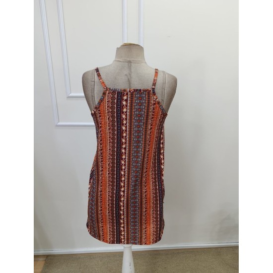 Kadın Ip Askılı V Yakalı Desenli Süprem Bluz, 32451