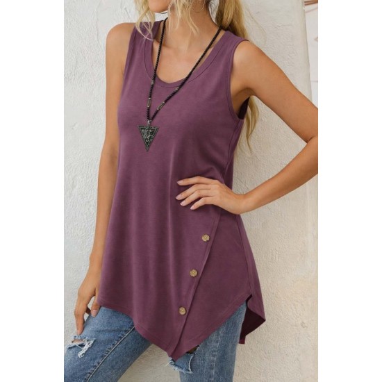 Kadın Askılı Yuvarlak Yakalı Asimetrik Kesim Detaylı Viskon Bluz , 32463