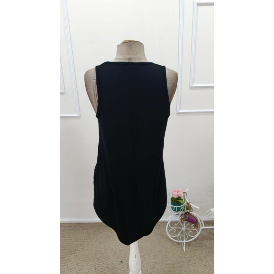 Kadın Askılı Yuvarlak Yakalı Asimetrik Kesim Detaylı Viskon Bluz , 32461