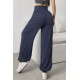 Kadın Yüksek Bel Büzgülü Cepli Geniş Kesim Viskon Iki Iplik Pantolon , 32472