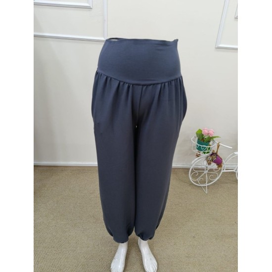 Kadın Yüksek Bel Büzgülü Cepli Geniş Kesim Viskon Iki Iplik Pantolon , 32472