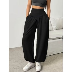 Kadın Yüksek Bel Büzgülü Cepli Geniş Kesim Viskon Iki Iplik Pantolon , 32470 Kadın Yüksek Bel Büzgülü Cepli Geniş Kesim Viskon Iki Iplik Pantolon , 32470