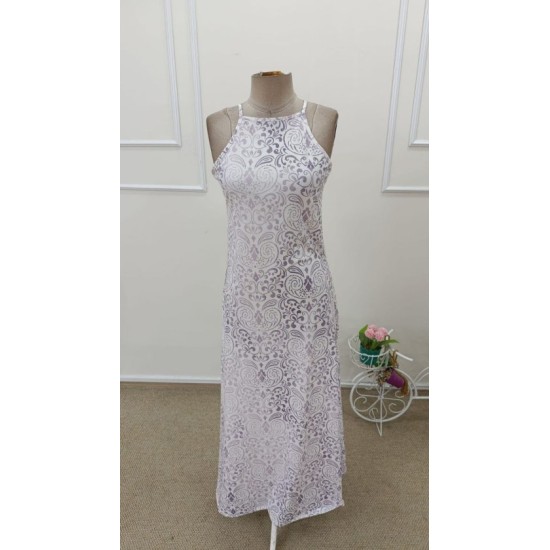 Kadın Omuzlardan Açık Askılı Uzun Süprem Elbise , 32510