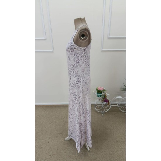 Kadın Omuzlardan Açık Askılı Uzun Süprem Elbise , 32510