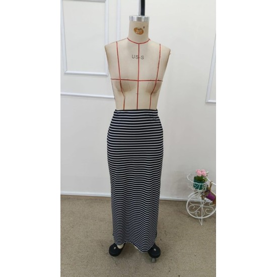 Kadın Yüksek Bel Yandan Yırtmaçlı Uzun Viskon Etek, 32521