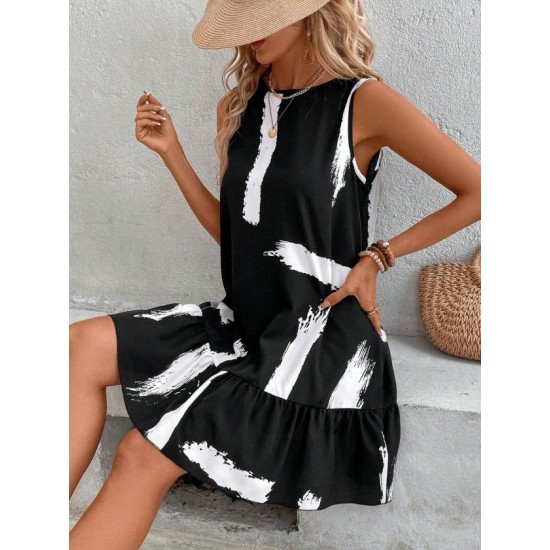 Kadın Kolsuz Bisiklet Yaka Arkadan Fiyonklu Süprem Kısa Elbise, 32517 Kadın Kolsuz Bisiklet Yaka Arkadan Fiyonklu Süprem Kısa Elbise, 32517