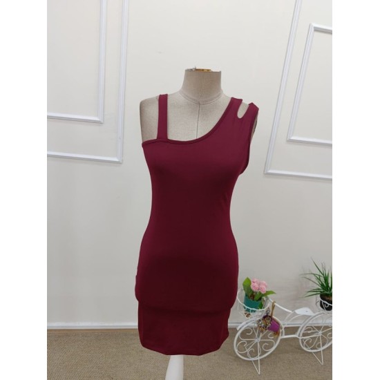 Kadın Omuzdan Askılı Asimetrik Yaka Detaylı Kısa Dalgıç Elbise , 32516 Kadın Omuzdan Askılı Asimetrik Yaka Detaylı Kısa Dalgıç Elbise , 32516