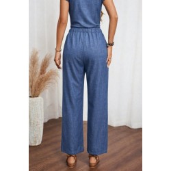 Kadın Yüksek Bel Süs Bağcıklı Yandan Dantel Detay Uzun Pantolon , 32532 Kadın Yüksek Bel Süs Bağcıklı Yandan Dantel Detay Uzun Pantolon , 32532