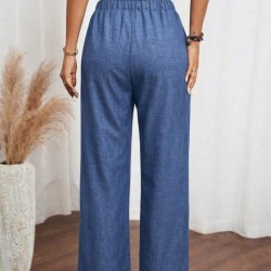 Kadın Yüksek Bel Süs Bağcıklı Yandan Dantel Detay Uzun Pantolon , 32532 Kadın Yüksek Bel Süs Bağcıklı Yandan Dantel Detay Uzun Pantolon , 32532