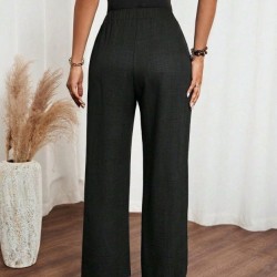 Kadın Yüksek Bel Süs Bağcıklı Yandan Dantel Detay Uzun Pantolon , 32530 Kadın Yüksek Bel Süs Bağcıklı Yandan Dantel Detay Uzun Pantolon , 32530