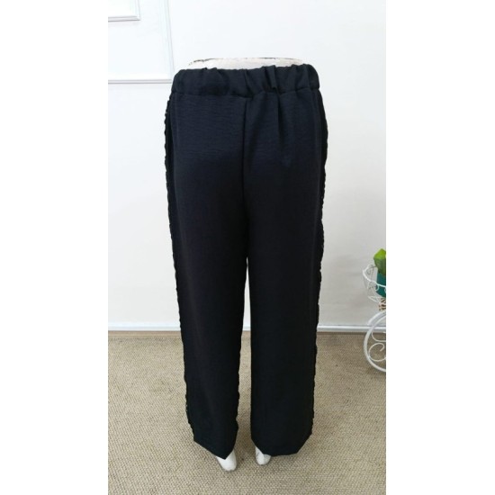 Kadın Yüksek Bel Süs Bağcıklı Yandan Dantel Detay Uzun Pantolon , 32530 Kadın Yüksek Bel Süs Bağcıklı Yandan Dantel Detay Uzun Pantolon , 32530