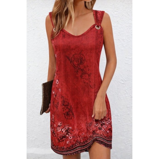 Kadın Askılı V Yakalı Kuş Gözü Detaylı Desenli Kısa Süprem Elbise, 32542 Kadın Askılı V Yakalı Kuş Gözü Detaylı Desenli Kısa Süprem Elbise, 32542