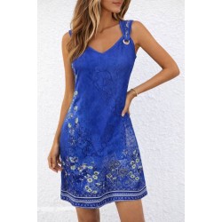 Kadın Askılı V Yakalı Kuş Gözü Detaylı Desenli Kısa Süprem Elbise, 32541 Kadın Askılı V Yakalı Kuş Gözü Detaylı Desenli Kısa Süprem Elbise, 32541