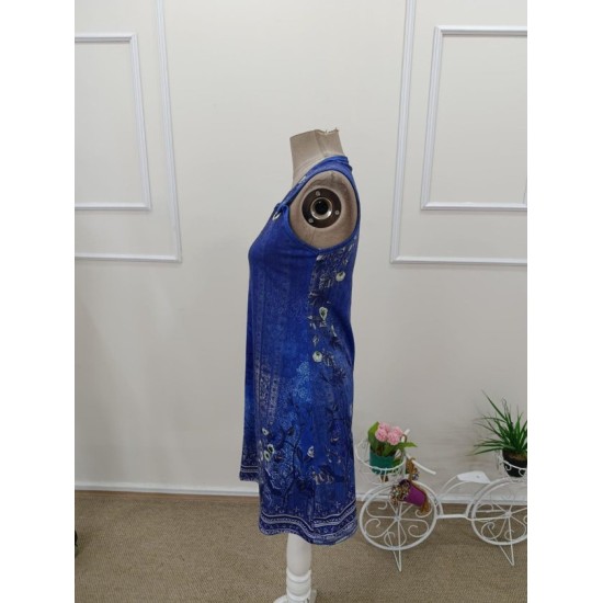 Kadın Askılı V Yakalı Kuş Gözü Detaylı Desenli Kısa Süprem Elbise, 32541 Kadın Askılı V Yakalı Kuş Gözü Detaylı Desenli Kısa Süprem Elbise, 32541