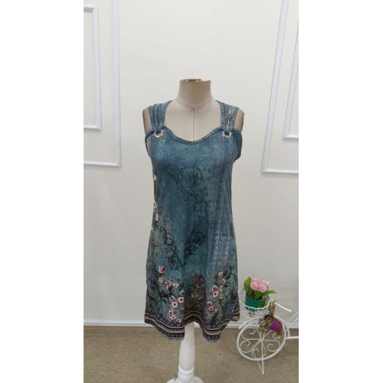 Kadın Askılı V Yakalı Kuş Gözü Detaylı Desenli Kısa Süprem Elbise, 32539 Kadın Askılı V Yakalı Kuş Gözü Detaylı Desenli Kısa Süprem Elbise, 32539