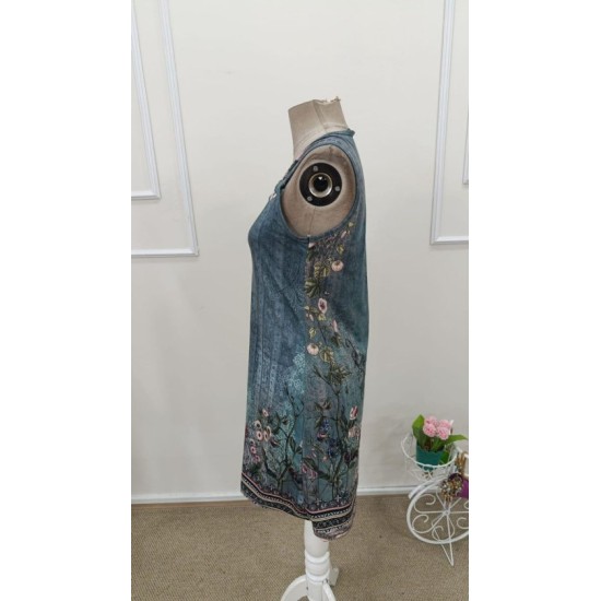 Kadın Askılı V Yakalı Kuş Gözü Detaylı Desenli Kısa Süprem Elbise, 32539 Kadın Askılı V Yakalı Kuş Gözü Detaylı Desenli Kısa Süprem Elbise, 32539