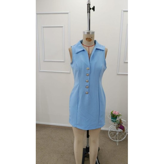 Kadın Askılı Yakalı önden Düğmeli Kısa Atlas Elbise, 32549 Kadın Askılı Yakalı önden Düğmeli Kısa Atlas Elbise, 32549