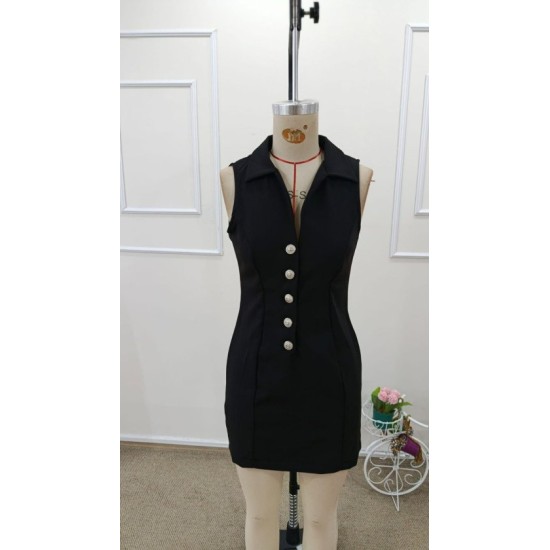 Kadın Askılı Yakalı önden Düğmeli Kısa Atlas Elbise, 32544 Kadın Askılı Yakalı önden Düğmeli Kısa Atlas Elbise, 32544