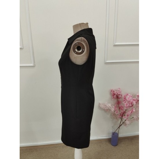 Kadın Askılı Yakalı önden Düğmeli Kısa Atlas Elbise, 32544 Kadın Askılı Yakalı önden Düğmeli Kısa Atlas Elbise, 32544