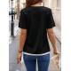 Kadın Kısa Kollu Bisiklet Yaka Viskon Bluz , 32558