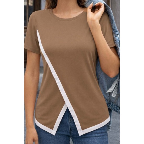 Kadın Kısa Kollu Bisiklet Yaka Viskon Bluz , 32561