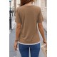Kadın Kısa Kollu Bisiklet Yaka Viskon Bluz , 32561