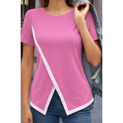 Kadın Kısa Kollu Bisiklet Yaka Viskon Bluz , 32560