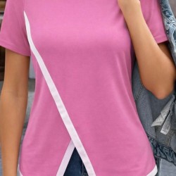 Kadın Kısa Kollu Bisiklet Yaka Viskon Bluz , 32560