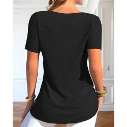 Kadın Kısa Kollu Degaje Yaka Düğme Detay Viskon Bluz, 32567 Kadın Kısa Kollu Degaje Yaka Düğme Detay Viskon Bluz, 32567