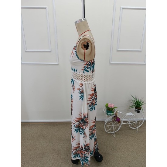 Kadın Ip Askılı V Yakalı Beli Dantelli Uzun Süprem Elbise , 32575