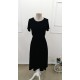 Kadın Kısa Kollu Yuvarlak Yaka Arkadan Düğmeli Viskon Midi Elbise, 32572