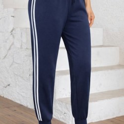 Kadın Yüksek Bel Yanı şerit Detaylı Viskon Iki Iplik Eşofman Altı, 32584