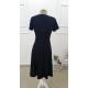 Kadın Kısa Kollu V Yakalı Kiloş Midi Viskon Elbise , 32606