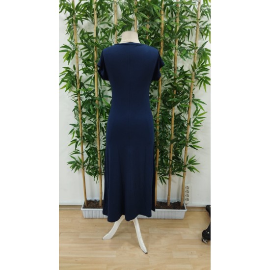 Kadın Uzun Kollu Yakası Açık Viskon Elbise , 32611