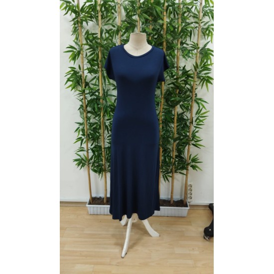 Kadın Uzun Kollu Yakası Açık Viskon Elbise , 32611