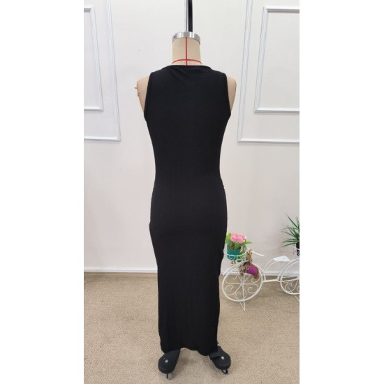 Kadın Askılı Bisiklet Yaka Beli Büzgülü Uzun Bürümcük Elbise , 32615