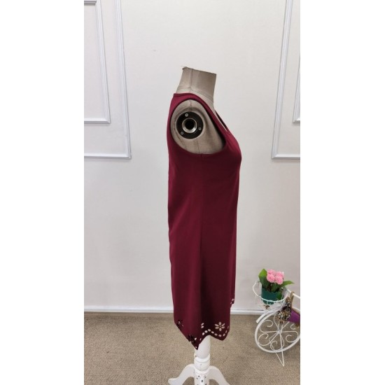 Kadın Askılı Yuvarlak Yakalı çiçek Desenli Ithal Krep Kısa Elbise, 32622 Kadın Askılı Yuvarlak Yakalı çiçek Desenli Ithal Krep Kısa Elbise, 32622